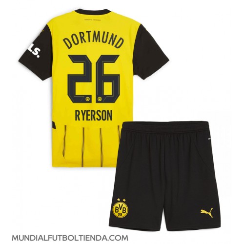 Camiseta Borussia Dortmund Julian Ryerson #26 Primera Equipación Replica 2024-25 para niños mangas cortas (+ Pantalones cortos)